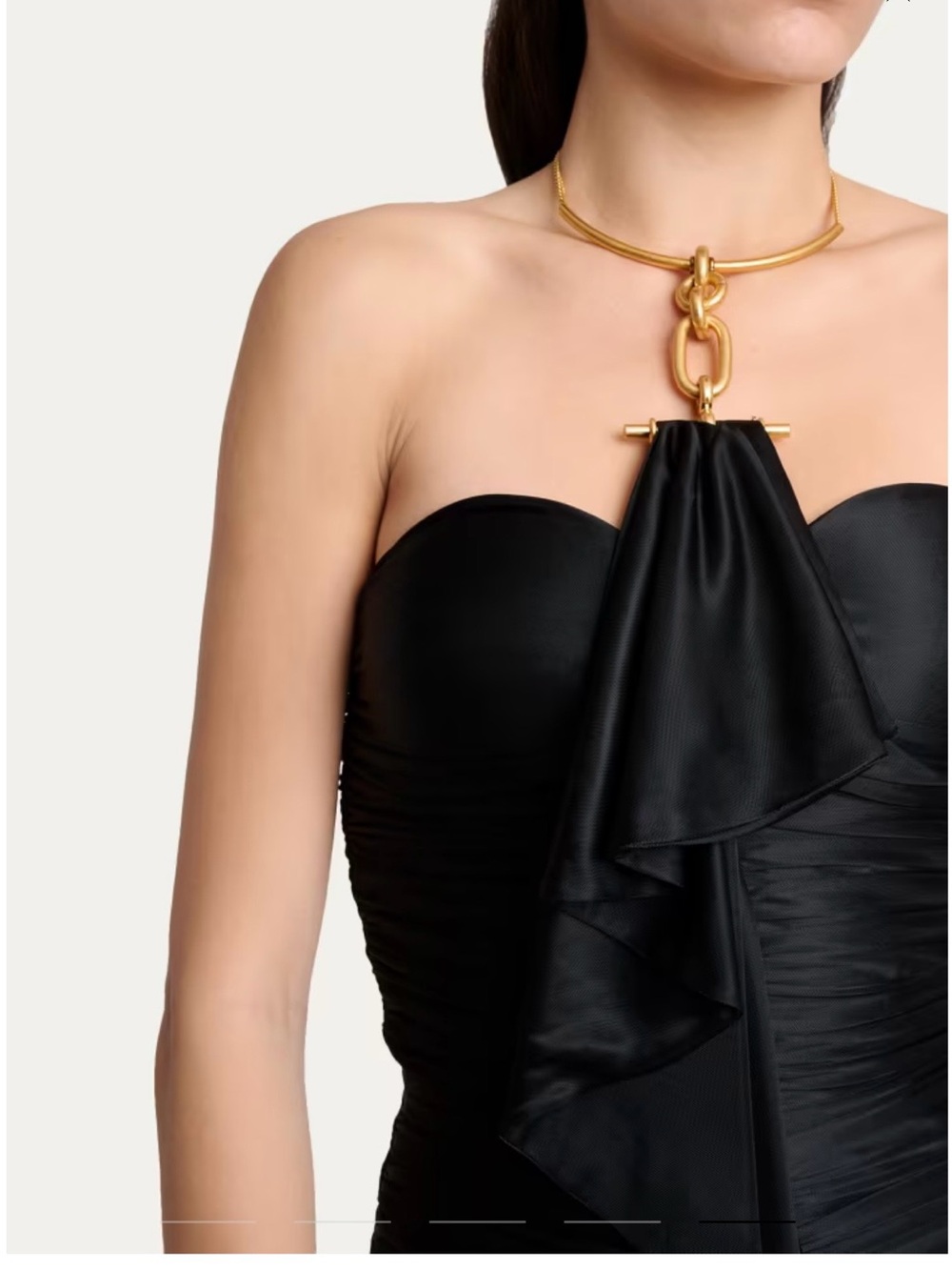 BALMAIN Black Draped Bustier Gown – EU 36 / US 4 – NWT